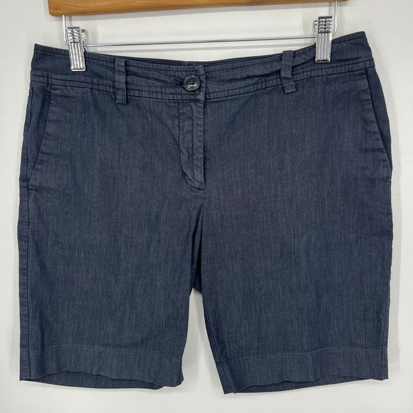 Ann Taylor Pants - Ann Taylor Signature Petite Dark Wash Denim Look Stretch Shorts Size 6P